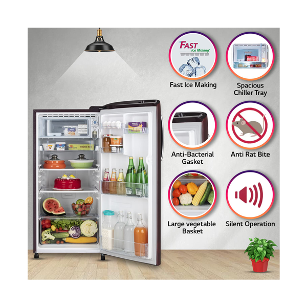 Buy LG 185 L 3 Star GLB201ASQD DirectCool Single Door Refrigerator Vasanth and Co